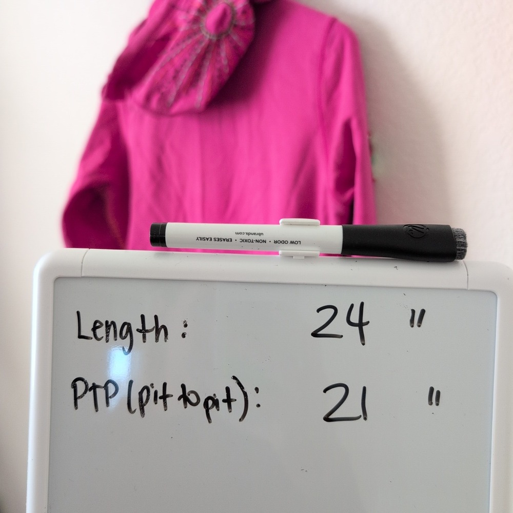 VTG Lucky Brand Pink Full‎ Zip Hoodie Peace Hand Embroidered Flower Boho Y2K  L - Picture 8 of 10